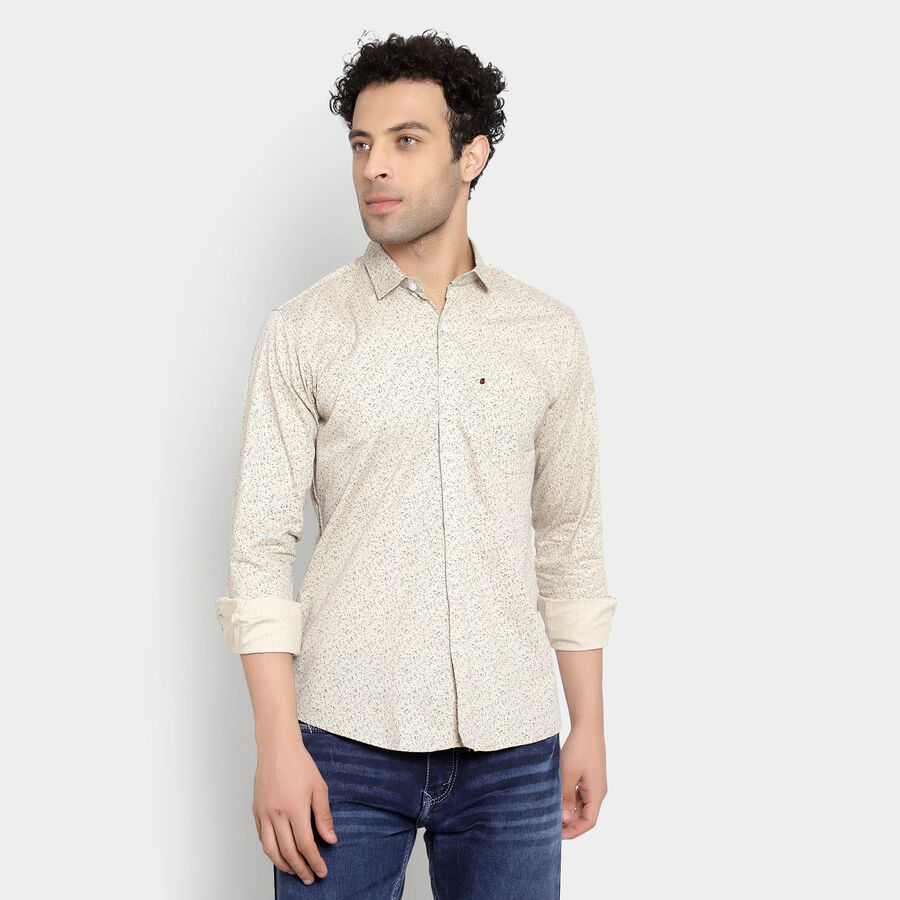 Cotton Printed Casual Shirt, Beige, large image number null