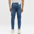 Men's Stonewashed Blue Slim Fit Jeans, मध्यम नीला, small image number null