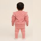 Infants Light Pink Cotton Crew Neck Ruffle Sleeve Sweatshirt, Light Pink, small image number null