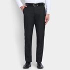 Men's Slim Fit Formal Trousers , काला, small image number null
