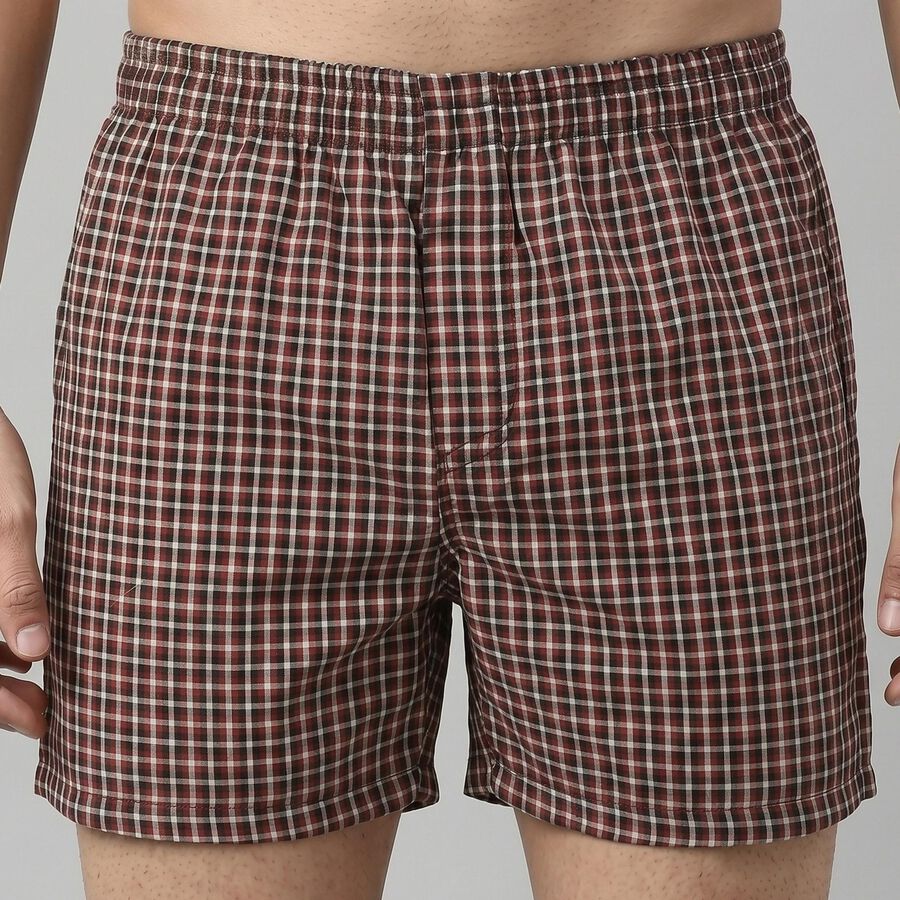 Men's Maroon Regular Fit Solid Boxers, Maroon, large