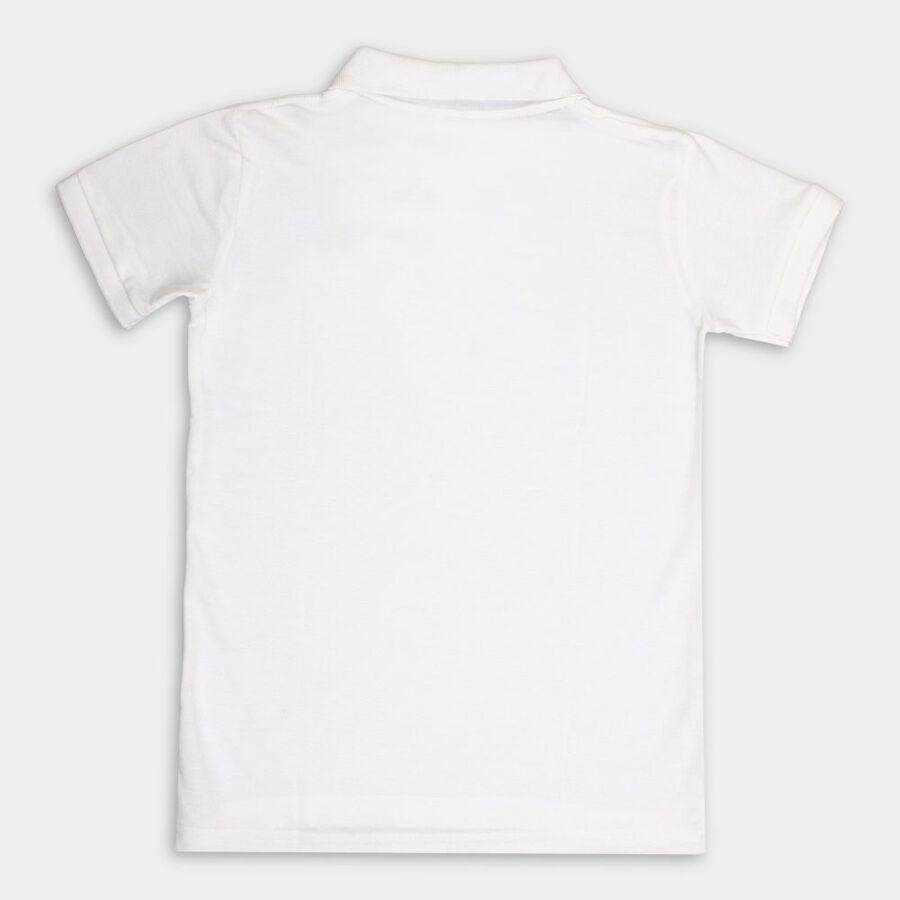 Boys Solid T-Shirt, White, large image number null