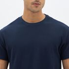 Men's Deep Midnight Navy Blue Cotton Round Neck Casual T-Shirt, Navy Blue, small image number null