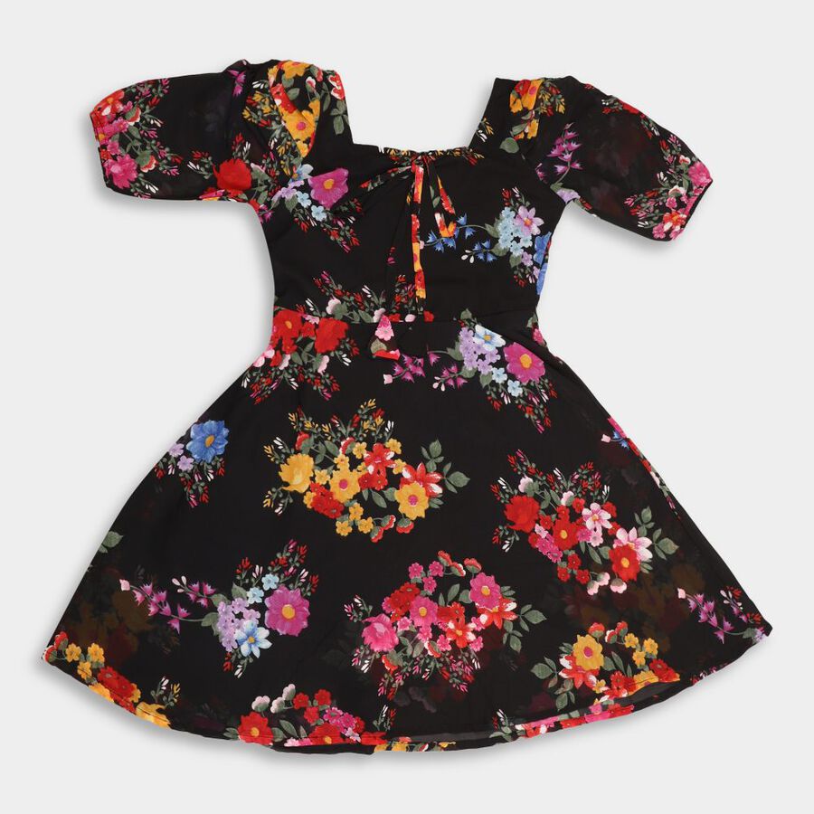 Girls' Dress, Black, large image number null