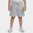 Boys Light Grey Regular Fit Casual Bermuda Shorts, Melange Light Grey, small