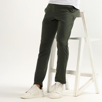 Men's Slim Fit Cross Pocket Casual Trousers