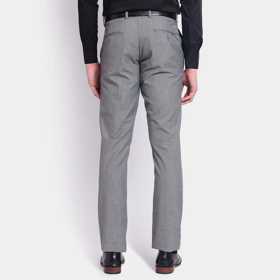 Men's Slim Fit Formal Trousers, हल्का ग्रे, large image number null