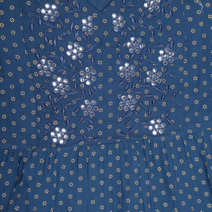 Girls' Blouse, Teal Blue, large image number null