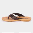 Men's Tan PU Thong Slip-On Sandals, Tan, small