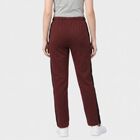 Women's Wine Straight Fit Side-Panel Track Pants, Wine, small