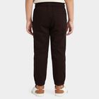 Boys Brown Regular Fit Drawstring Jogger Trousers, Brown, small