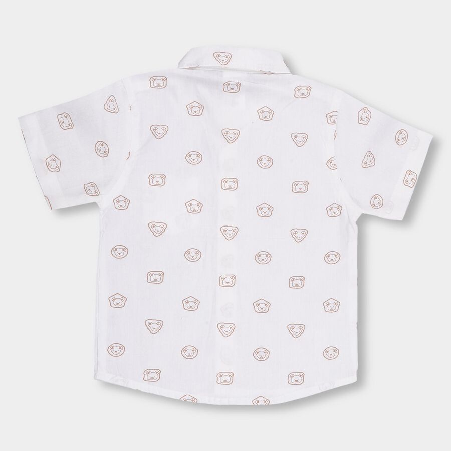 Infants' 100% Cotton Mandarin Collar Shirt , Off White, large image number null