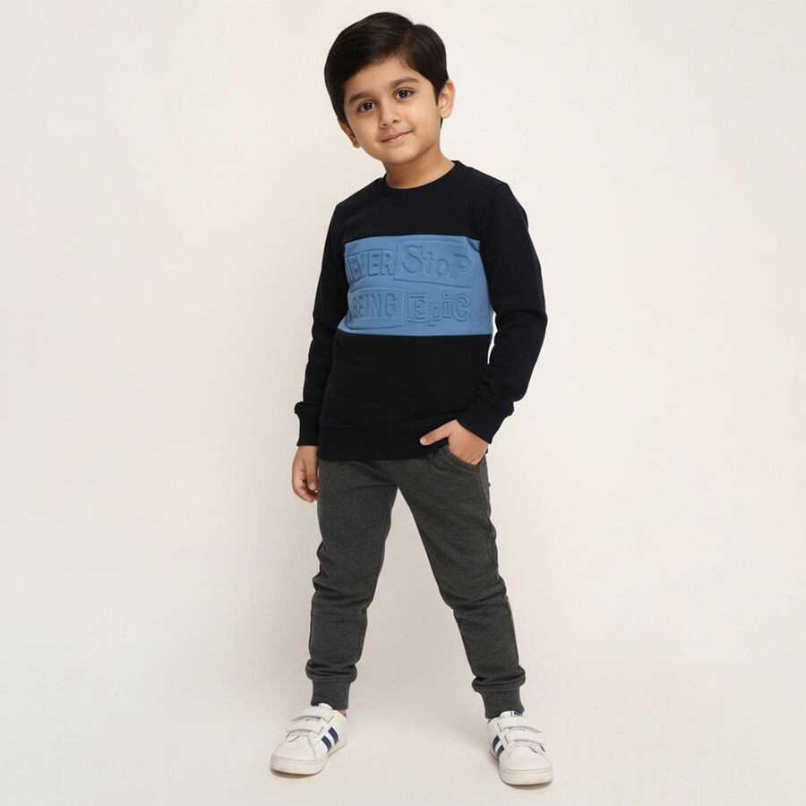 Boys' Sweatshirt, नेवी ब्लू, large image number null