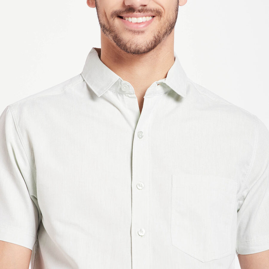 Solid Casual Shirt, Light Green, large image number null