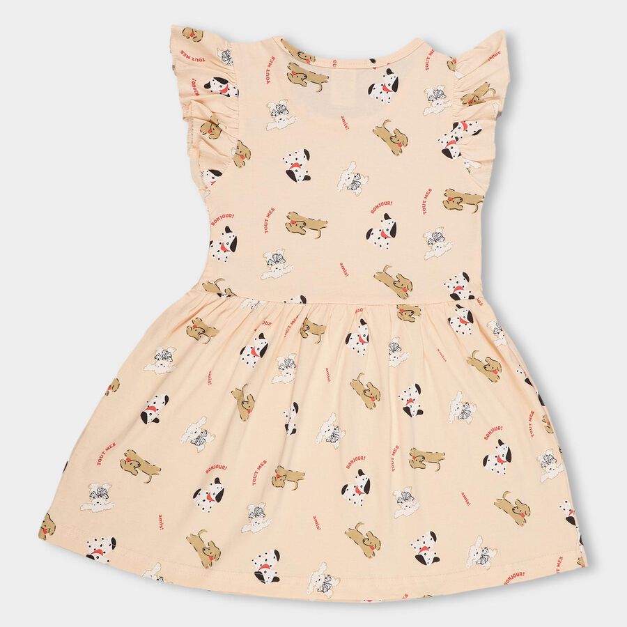 Girls' 100% Cotton Frock , हल्का गुलाबी, large image number null