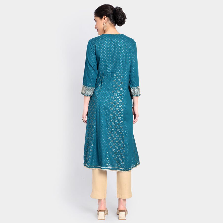 Ladies' Kurta, Teal Blue, large image number null