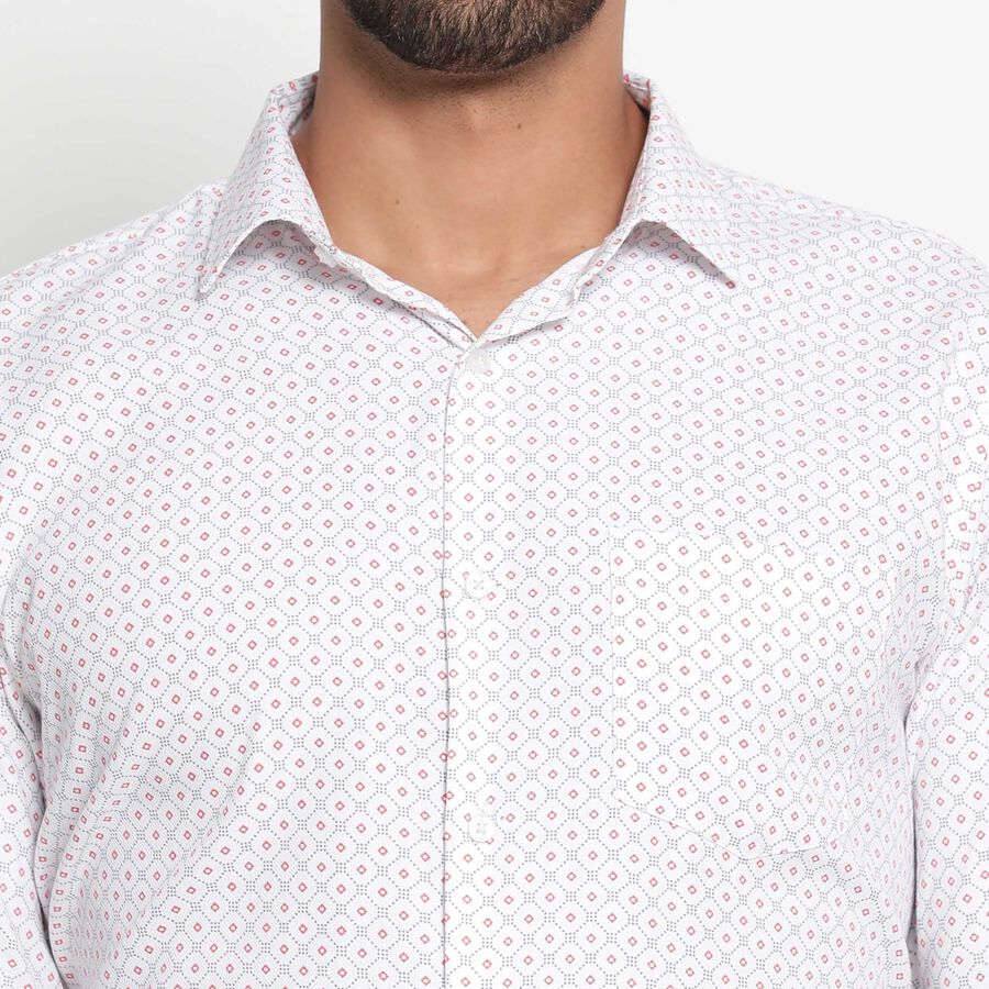 Printed Formal Shirt, Off White, large image number null