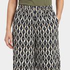 Women's Black Regular Fit Printed Palazzos, Black, small