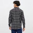 Men's Dusty Charcoal Black Button-Down Casual Shirt, Black, small