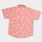 Kids Light Coral Pink Cotton Regular Collar Short Sleeve Shirt, Coral, small image number null