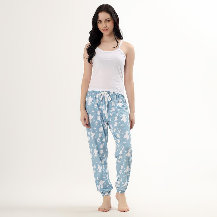 Women's Light Blue All Over Printed Full Length Pyjama, हल्का नीला, large image number null