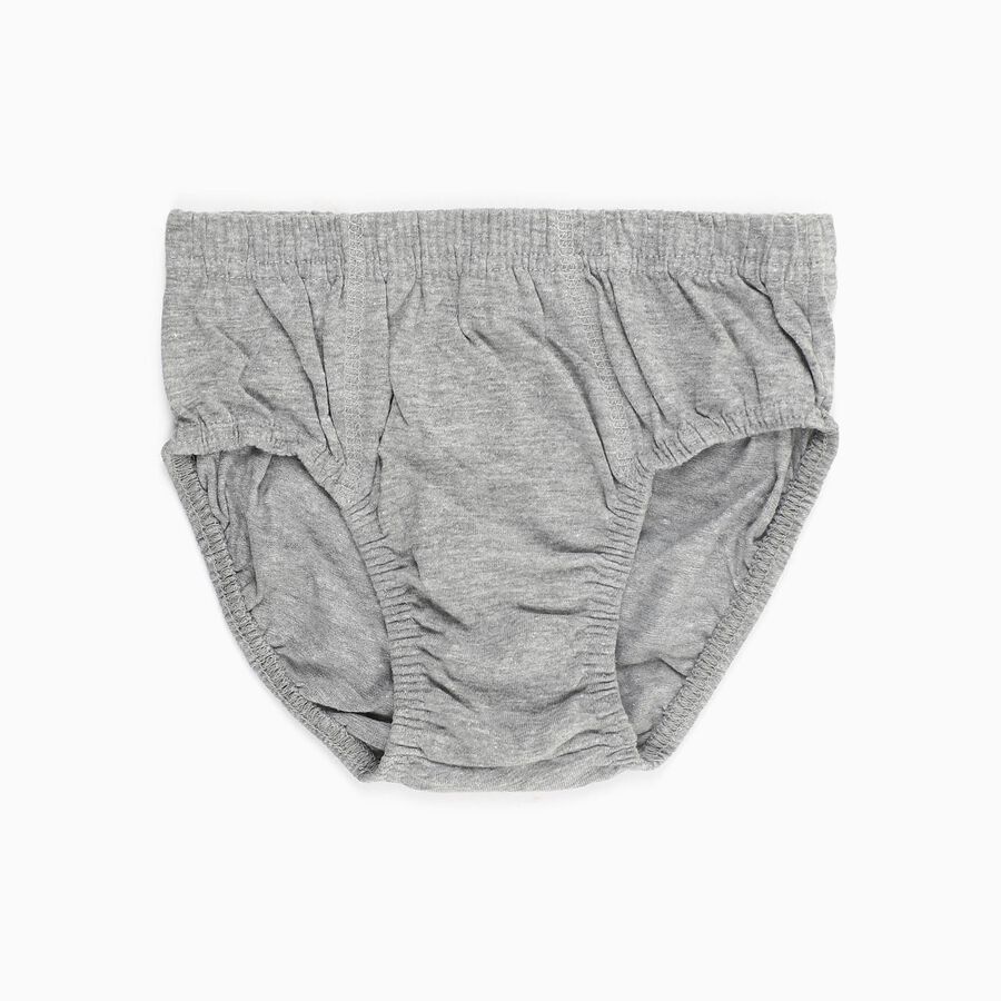 Boys' Black and Grey Cotton Blend Printed Briefs, चारकोल, large image number null