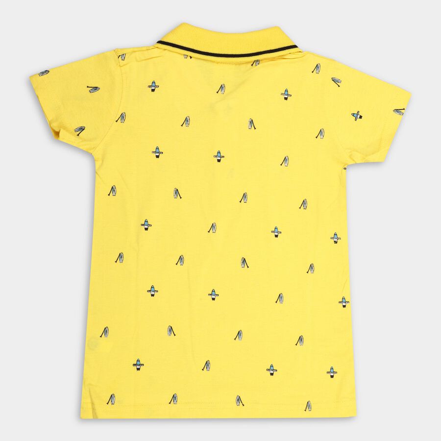 Boys' 100% Cotton Half Sleeves T-Shirt, Yellow, large image number null