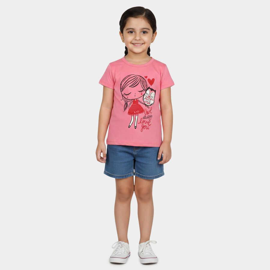 Girls' T-Shirt, Light Pink, large