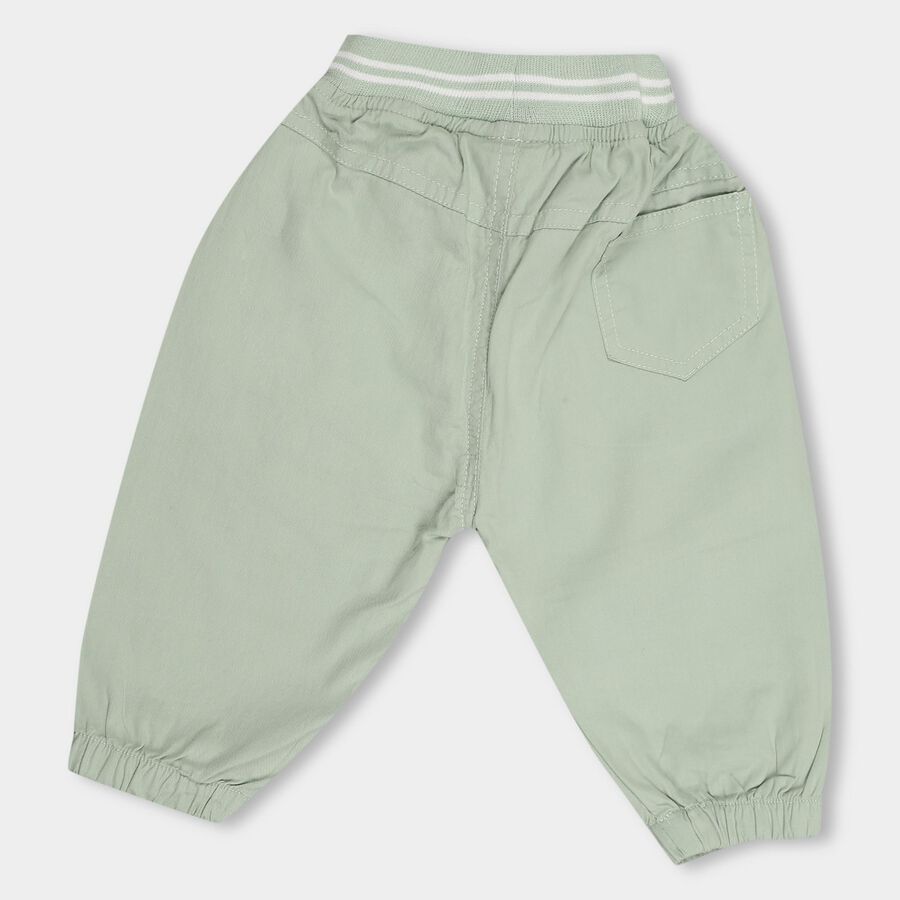 Infants' Light Sage Green Jogger Fit Rib Waist Trouser, Light Green, large image number null