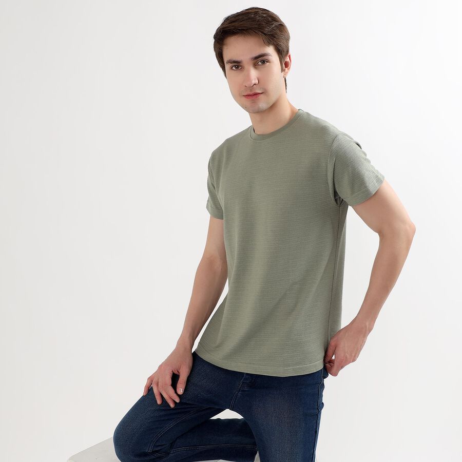 Men's Half Sleeves T-Shirt, Light Green, large