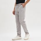 Men's 100% Cotton Track Pants, Light Grey, small image number null
