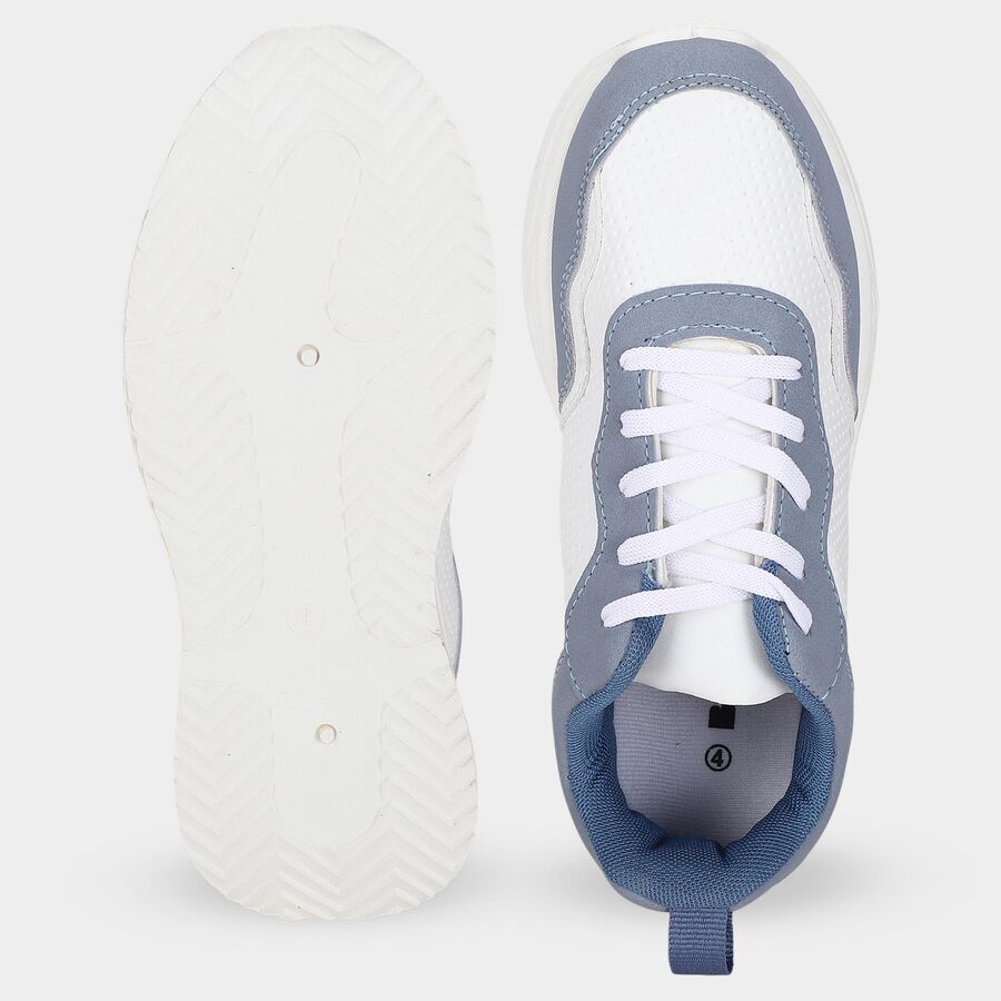 Women's Blue Lace-Up Sneakers, Blue, large