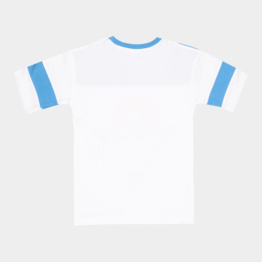 Boys Cut & Sew T-Shirt, Light Blue, large image number null