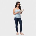 Women's Light Blue Cotton Scoop Neck Camisole Slip, Light Blue, small