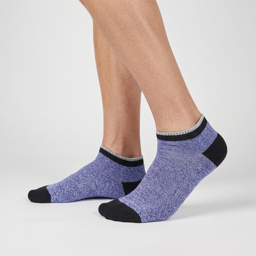 Men's Regular Fit Ankle Length Pack of 3 Socks ( Black, Blue, Charcoal ), Light Blue, large