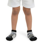 Boys' Light Blue and Grey Regular Fit Ankle-Length Graphic Socks Pack of 2, हल्का नीला, small