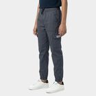 Boys Blue Cotton Regular Fit Trousers, हल्का नीला, small