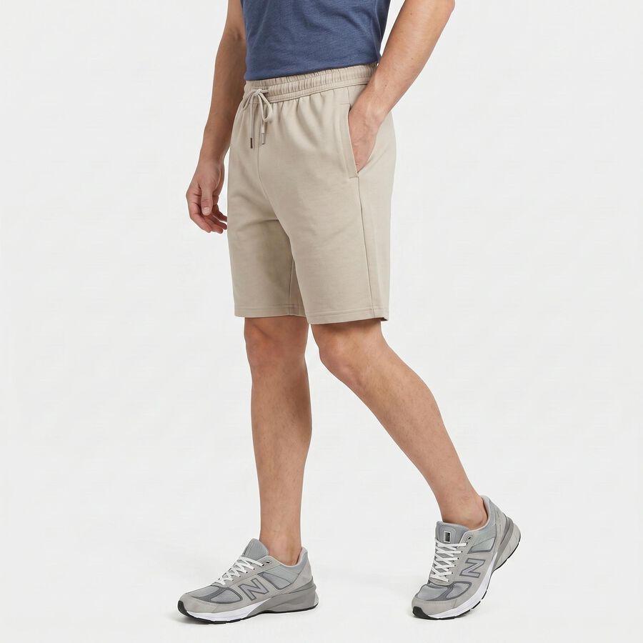 Men's Light Grey Regular Fit Athletic Bermuda Shorts, Light Grey, large
