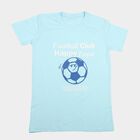Boys Light Blue Round Neck Graphic Print Regular T-Shirt, हल्का नीला, small