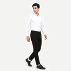 Men's Black Slim Fit Chino Trousers, काला, small