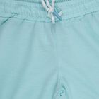 Girls' Aqua Regular Fit Side Stripe Shorts, एक्वा, small