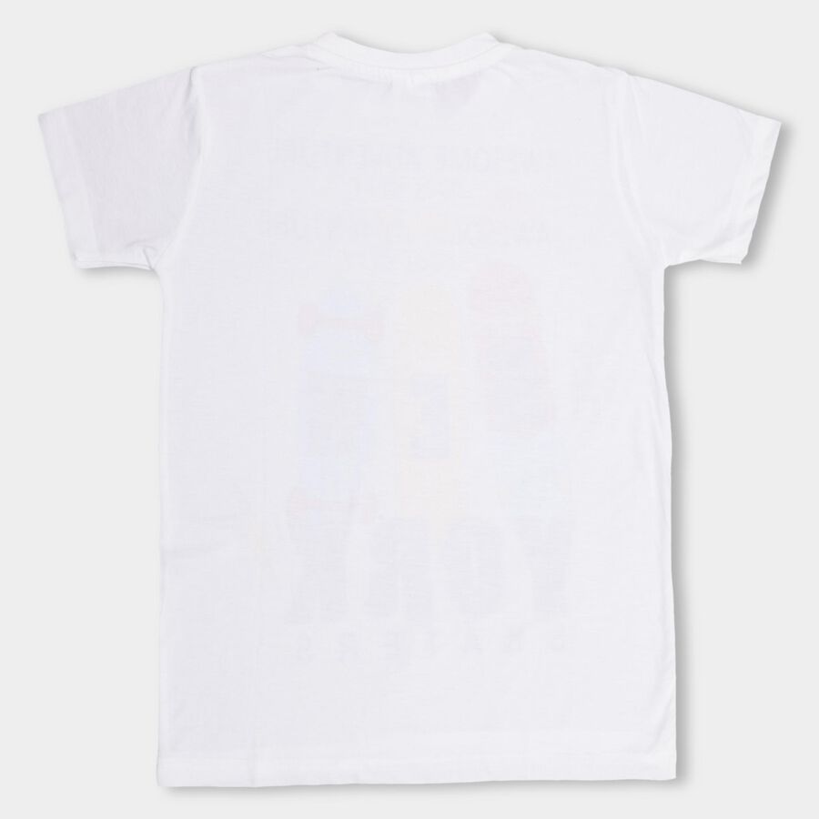 Boys' Half Sleeves T-Shirt , White, large image number null