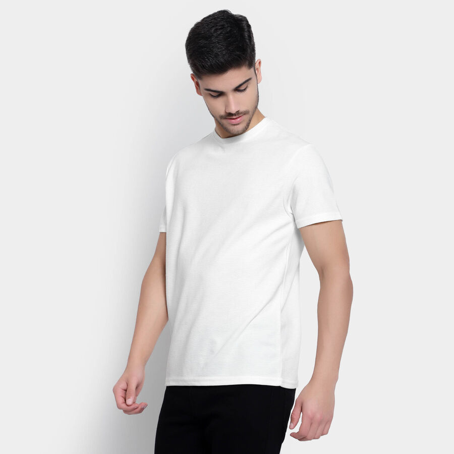 Solid Round Neck T-Shirt, White, large image number null