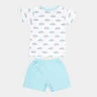 Infants Cotton Printed Baba Suit, Aqua, small image number null