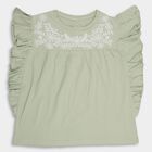 Girls' 100% Cotton -Organic T-Shirt, हल्का हरा, small image number null