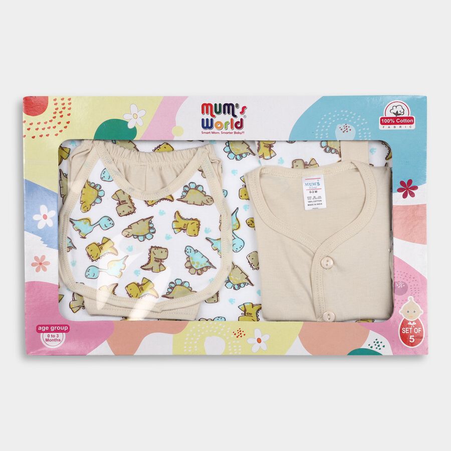 Infants' Cotton Gift Set, Beige, large image number null