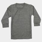 Boys' Grey Long Sleeve Thermal, Melange Mid Grey, small
