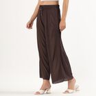 Women's Deep Chocolate Brown Pleated Harem Pants, Brown, small