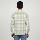 Men's Cream Cotton Casual Shirt, ऑफ व्हाइट, small