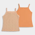 Girls' 100% Cotton Vest (Pack of 2), Peach, small image number null
